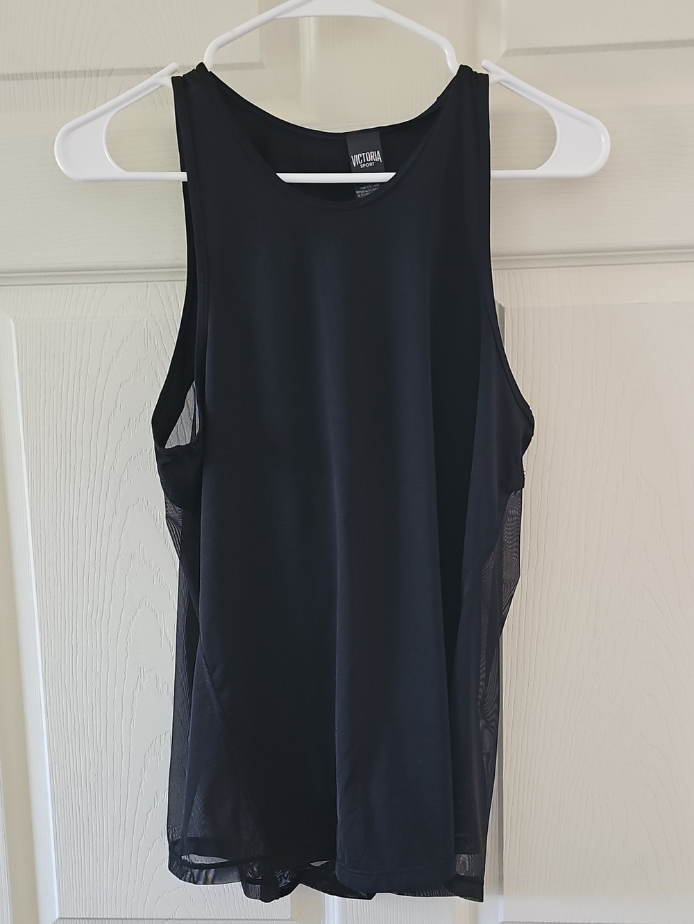 Victoria's Secret Black Mesh-Side Cut Out Open Back Tank